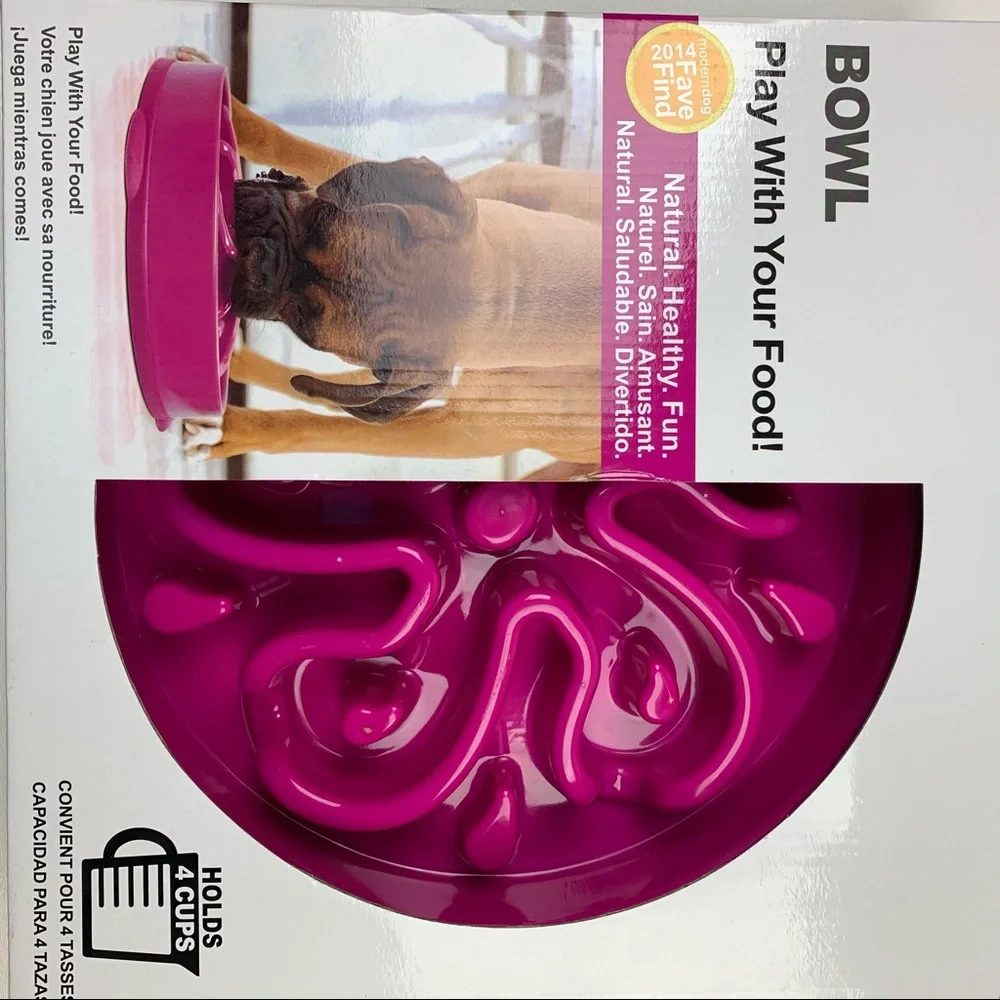 BOWL Slow Eating No Skid Base Bowl for Dogs Size 4 cups
